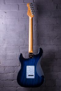 Classic-S-22726-Blue-burst-reverse-guitar-brick-background