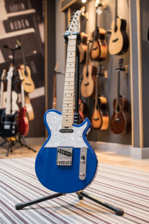 Blue T-Graf electric guitar by Gordon Smith Guitars