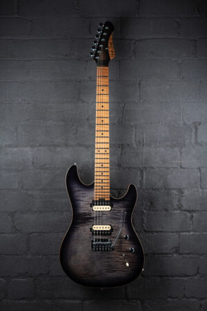 Geist electric guitar by Gordon Smith. Carbon finish. Front image.